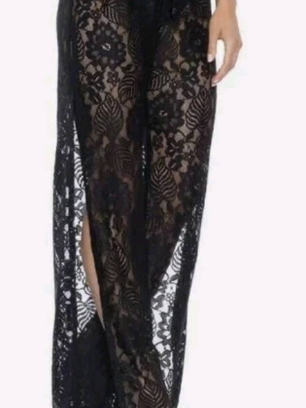BECCA Black Floral Lace Pants